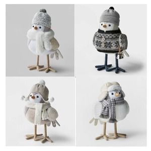 2022 Target Wondershop Featherly Friends Winter Fabric Birds Set of 4